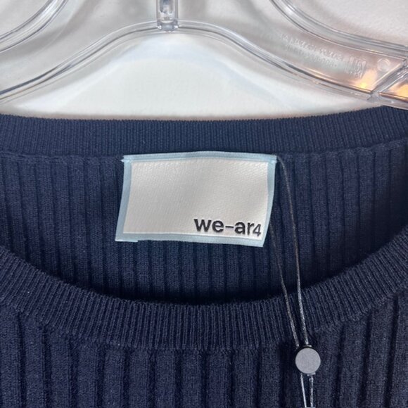 we-ar4 The Mercer Knit Navy Ribbed Crewneck Sweater Size L NWT - Picture 4 of 8